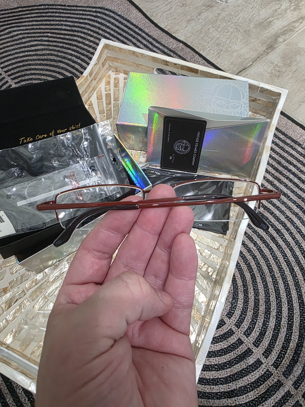 Rectangular Metal Frame Eyeglasses - Picture 5 of 9